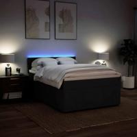 Boxspring met matras stof zwart 140x190 cm - thumbnail