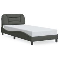 Bedframe met LED zonder matras "Hvar" 80x200 cm stof donkergrijs - thumbnail