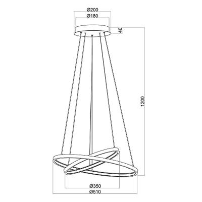 Globo Strakke hanglampRalph rond Ø 51cm - 67192-42B