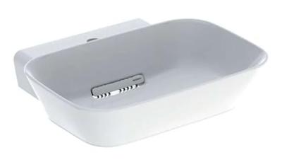 Geberit ONE - Opzetwastafel 50x43x15 cm, verborgen overloop, met kraangat, horizontale afvoer, KeraTect, wit 505.051.00.1 - thumbnail