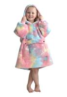 Draagbare deken met capuchon & mouwen - klein kind - unicorn glow - thumbnail