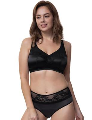 2-pack Menstruatie Midi Slip - Menstruatie ondergoed - Lace - Kanten incontinentie ondergoed - XXL - Zwart | Dames slip - Onderbroek - Ondergoed -