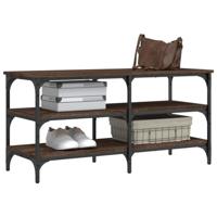 Schoenenbankje 100x38,5x49 cm bewerkt hout bruineikenkleurig - thumbnail