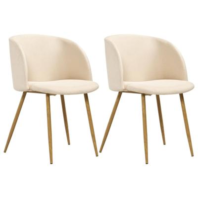 vidaXL Eetkamerstoelen 2 st stof crème