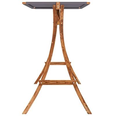 VidaXL Schommelframe met antracietkleur dak gebogen hout teakafwerking