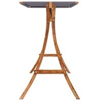 VidaXL Schommelframe met antracietkleur dak gebogen hout teakafwerking - thumbnail