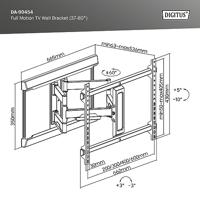 Digitus DA-90454 TV-beugel Variabele afstand tot de muur 114,3 cm (45) - 177,8 cm (70) Uittrekbaar, Kantelbaar, Kantelbaar en roteerbaar - thumbnail