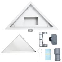 VidaXL 2 in 1 driehoek doucheafvoer zilver 32 x 32 x 7,5 cm - thumbnail