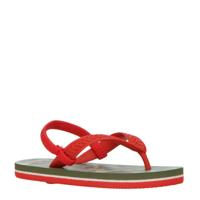Levi's Kids South Beach Mini teenslippers met camouflageprint rood/groen - thumbnail