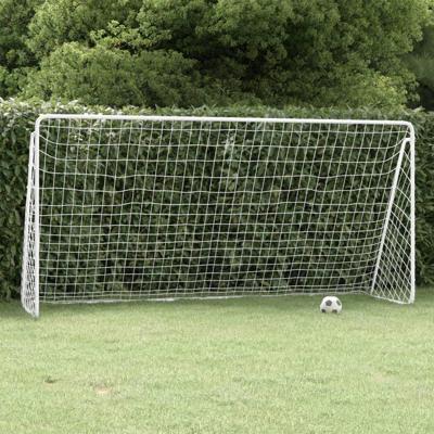 VidaXL Voetbaldoel met net 366x122x182 cm staal wit VidaXL Voetbaldoel met net 366x122x182 cm staal wit
