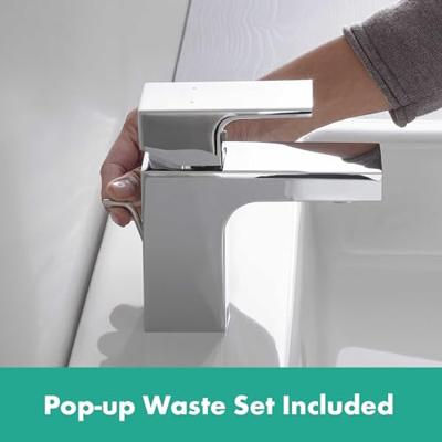 Hansgrohe Wastafelmengkraan Vernis Shape Eengreeps 70 Zinc Met Trekwaste Chroom