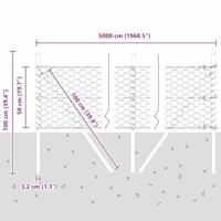 VidaXL Afrasteringspaal grijs 50 x 0,5 m (50 mm gaas) staal en pvc - thumbnail