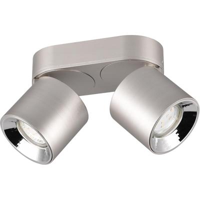 LED Plafondlamp 2-Lichts Rond Metaal Mat Nikkel GU10 Fitting