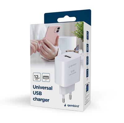 Universele USB lader, 2.4 A, wit