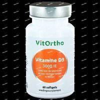 VitOrtho Vitamine D3 3000 IE Softgels 60st