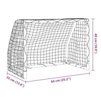 VidaXL Kindervoetbaldoelen 2 st met bal 64x35x48 cm metaal wit - thumbnail