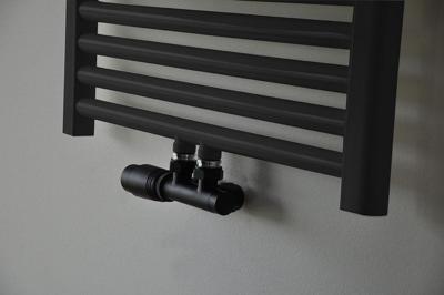 Riko radiator onderblok haaks links voor midden aansluiting mat zwart Riko radiator onderblok haaks links voor midden aansluiting mat zwart