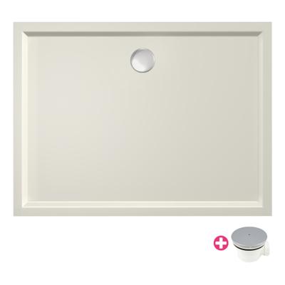 Douchebak Xenz Mariana | 140x100x4 cm | Incl.Afvoersifon-Chroom | Acryl | Rechthoekig | Pergamon glans Douchebak Xenz Mariana | 140x100x4 cm | Incl.Afvoersifon-Chroom | Acryl | Rechthoekig | Pergamon glans