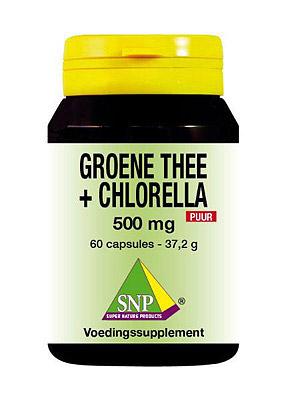 SNP Groene thee chlorella 500mg puur 60 Vegetarische capsules