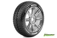 Louise B-TURBO Super Soft banden op black chrome spaakvelgen voor 1/8 buggy - thumbnail