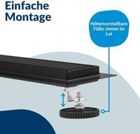 Ben Reversible douchegoot inzetbaar met tegel of meegeleverd rooster 90cm mat zwart - thumbnail