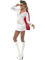 Elvis viva Las Vegas kostuum wit/rood dames - thumbnail