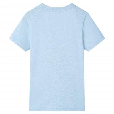 Kindershirt 128 gemleerd zachtblauw Kindershirt 128 gemleerd zachtblauw