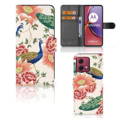 Telefoonhoesje | Met pasjeshouder | voor Motorola Moto G84 Pink Peacock