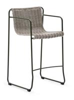 Kave Home Outdoor Barkruk 'Maurina' Touw en staal, kleur Grijs (zithoogte 65cm) - thumbnail