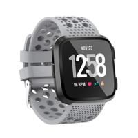 Siliconen Bandje Geventileerd Fitbit Versa 1 / 2 & Lite - Grijs - thumbnail