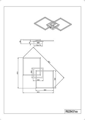 Trio PlafonnièreArribo 2-vaks zwart - R62843132