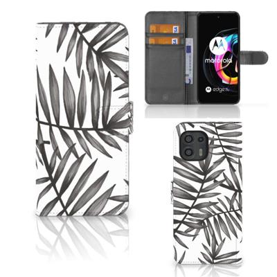 Motorola Edge 20 Lite Hoesje Leaves Grey Motorola Edge 20 Lite Hoesje Leaves Grey
