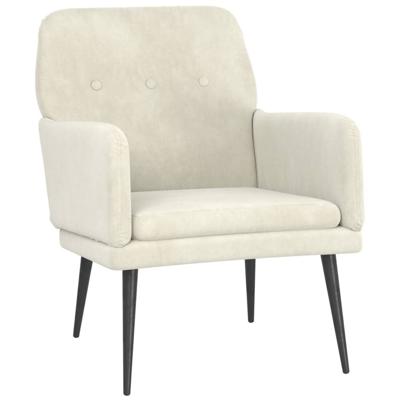 Fauteuil 62x79x79 cm fluweel crmekleurig Fauteuil 62x79x79 cm fluweel crmekleurig