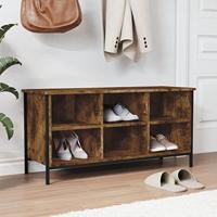 VidaXL Schoenenkast 100x35x50 cm bewerkt hout gerookt eikenkleurig - thumbnail