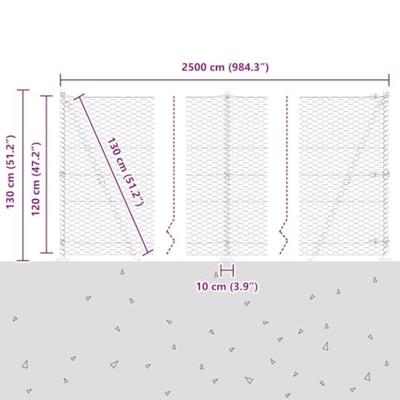 VidaXL Afrasteringspaal grijs 25 x 1,2 m (36 mm gaas) staal VidaXL Afrasteringspaal grijs 25 x 1,2 m (36 mm gaas) staal