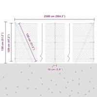 VidaXL Afrasteringspaal groen 25 x 1,2 m (36 mm gaas) staal - thumbnail