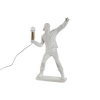 Bureaulamp Home ESPRIT Wit Gouden Hars 220 V 32 x 13 x 52 cm - thumbnail