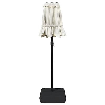 VidaXL Parasol dubbel dak met led 316x240 cm zandwit
