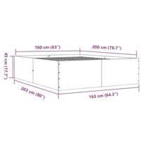 Bedframe bewerkt hout grijs sonoma eikenkleurig 160x200 cm - thumbnail