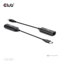 club3D CAC-1421 USB 3.2 Gen 1 (USB 3.0) / RJ45 Adapter [1x USB-A-stekker - 1x RJ45-bus] Zwart 12 cm - thumbnail