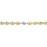 TI SENTO-Milano 3985SY Ketting Koffieboonschakel zilver goud-en zilverkleurig 8 mm 42 cm - thumbnail