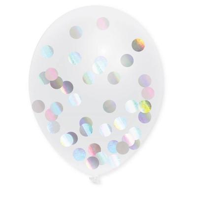 Transparante Confetti Ballonnen Holografisch - 5 Stuks