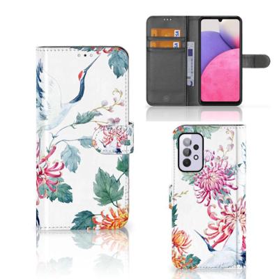 Samsung Galaxy A33 5G | Telefoonhoesje | Met pasjeshouder | Bird Flowers Samsung Galaxy A33 5G | Telefoonhoesje | Met pasjeshouder | Bird Flowers