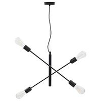 VidaXL Plafondlamp met filament peren 2 w e27 zwart - thumbnail