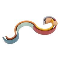 Small Foot houten regenboog bouw bogen met bal, - thumbnail