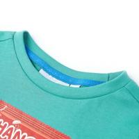 Kindershirt met korte mouwen 104 donkermintkleurig - thumbnail