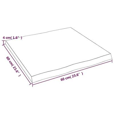 Bureaublad 60x60x4 cm onbehandeld massief eikenhout