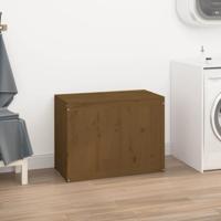 Wasmand 88,5x44x66 cm massief grenenhout honingbruin - thumbnail