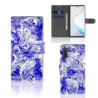 Telefoonhoesje met Naam Samsung Galaxy Note 10 Angel Skull Blauw Telefoonhoesje met Naam Samsung Galaxy Note 10 Angel Skull Blauw