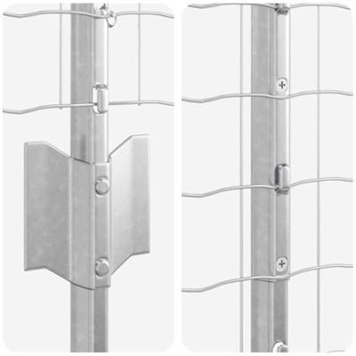 VidaXL Hek met paal zilver 1,4 x 10 m staal